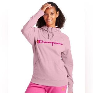 Preloved Pink Kangaroo Pocket Athleisure Hoodie Fleece Adjustable Tie Size XL